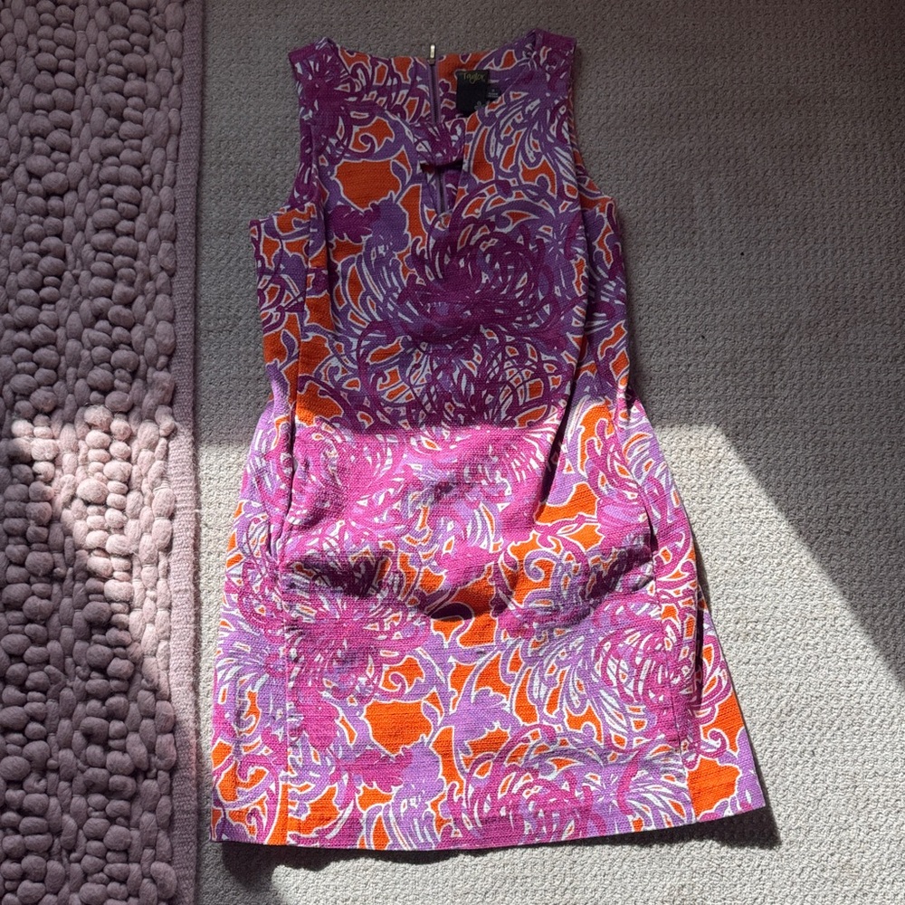 Taylor Purple and Orange Patterned Dress